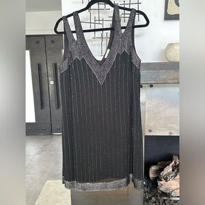 Black beaded mini dress Joie brand sz S